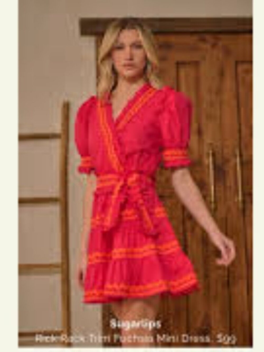 Sugarlips Rick Rack Trim Fuchsia Mini Dress – Size M